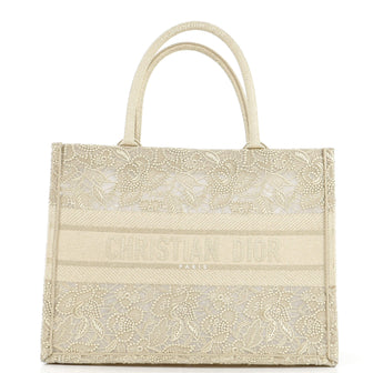 Christian Dior Book Tote Embroidered Lace Medium