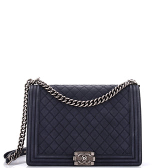 Chanel Boy Flap Bag Quilted Matte Caviar Large