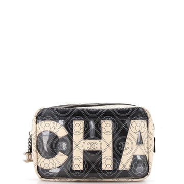 Chanel Logo Camera Bag Printed Coated Canvas Medium