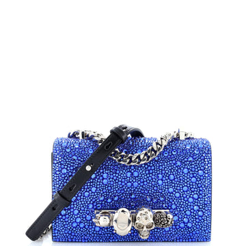 Alexander McQueen Jewelled Flap Satchel Crystal Embellished Studded Leather Mini
