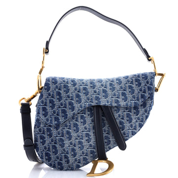 Christian Dior Saddle Handbag Oblique Canvas Medium