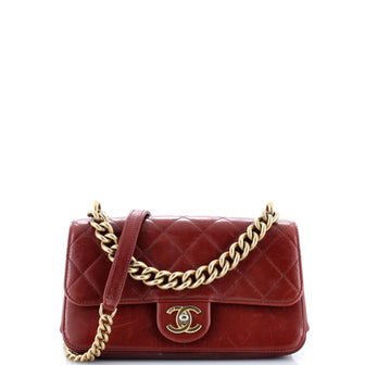 Chanel Paris-Cosmopolite Straight Lined Flap Bag Quilted Aged Calfskin Small