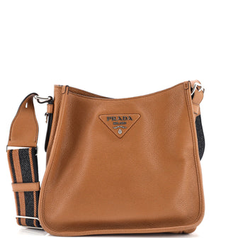 Prada Logo Strap Crossbody Bag Vitello Daino Medium