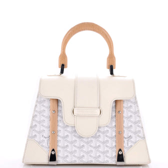 Goyard Saigon Top Handle Bag Coated Canvas with Leather PM