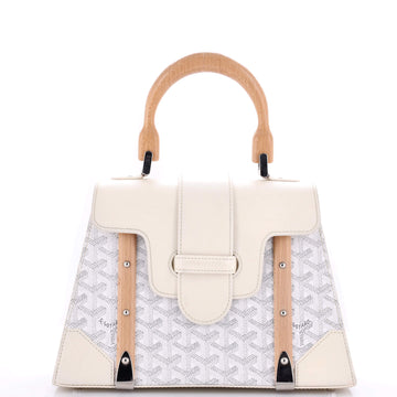 Goyard Saigon Top Handle Bag Coated Canvas with Leather PM