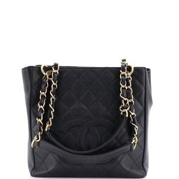 Chanel Petite Shopping Tote Quilted Caviar