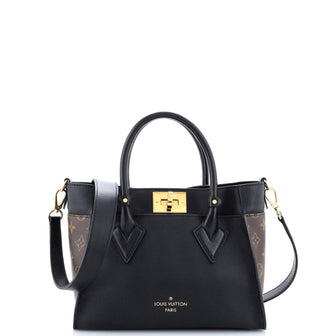 Louis Vuitton On My Side Tote Leather with Monogram Canvas PM