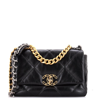 Chanel 19 Flap Bag Quilted Shiny Crumpled Calfskin Medium