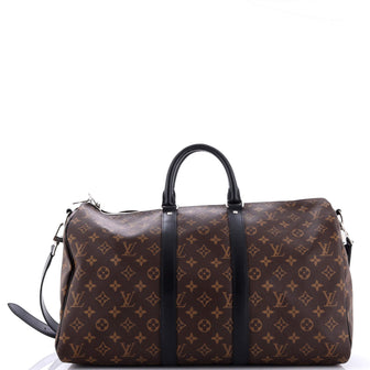 Louis Vuitton Keepall Bandouliere Bag Macassar Monogram Canvas 45
