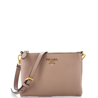 Prada Double Zip Crossbody Bag Vitello Phenix Small