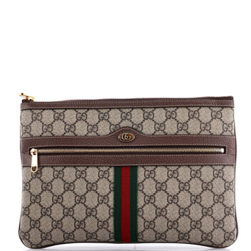 Gucci Ophidia Zip Pouch GG Coated Canvas Large