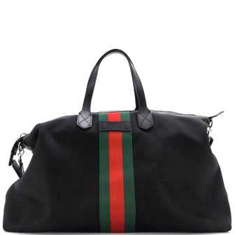 Gucci Web Duffle Bag Techno Canvas Large