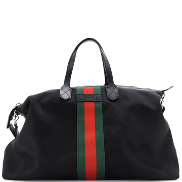 Gucci Web Duffle Bag Techno Canvas Large