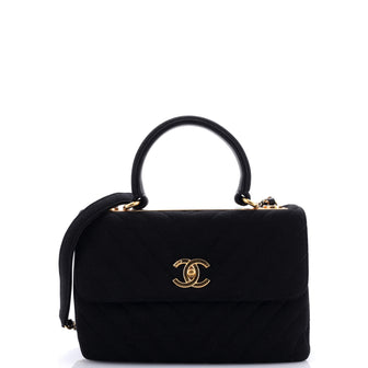 Chanel Trendy CC Top Handle Bag Chevron Jersey Small