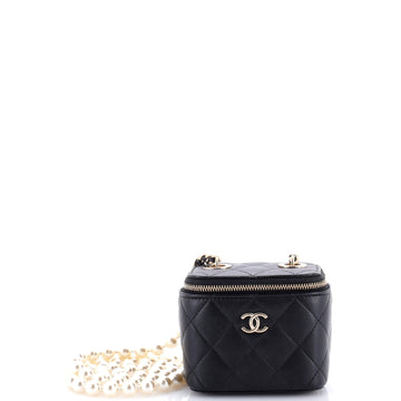 Chanel Vanity Case with Pearl Chain Quilted Lambskin Mini