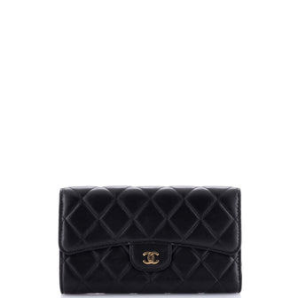 Chanel L-Flap Wallet Quilted Lambskin Long