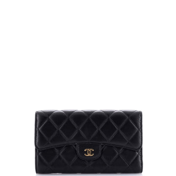 Chanel L-Flap Wallet Quilted Lambskin Long
