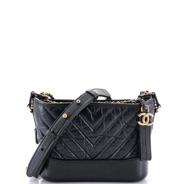 Chanel Gabrielle Hobo Chevron Metallic Aged Calfskin Small