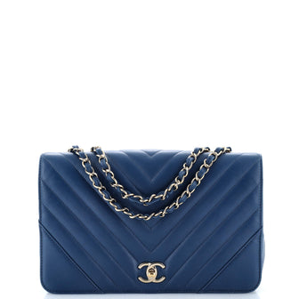Chanel Statement Flap Bag Chevron Calfskin Medium