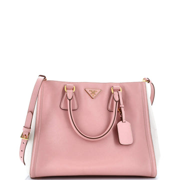 Prada Bicolor Lux Convertible Open Tote Saffiano Leather Medium