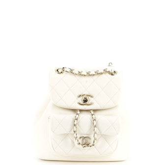 Chanel Duma Drawstring Backpack Quilted Leather Small