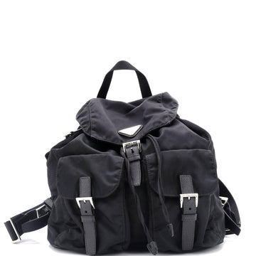 Prada Double Front Pocket Backpack Re-Nylon with Leather Medium