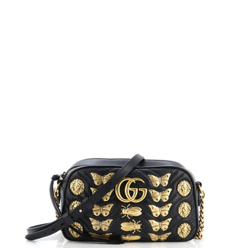 Gucci GG Marmont Shoulder Bag Embellished Matelasse Leather Small