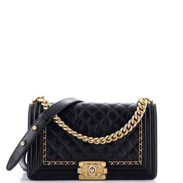 Chanel Jacket Boy Flap Bag Quilted Aged Calfskin Old Medium