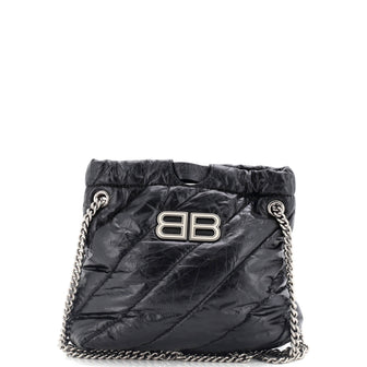 Balenciaga Crush Chain Tote Quilted Crushed Calfskin XS