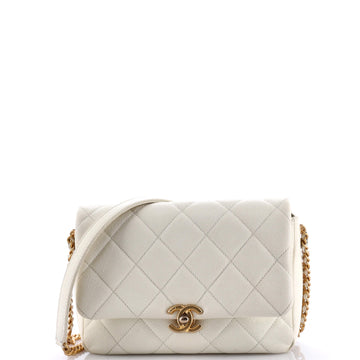 Chanel Chain Melody Flap Bag Quilted Caviar Small