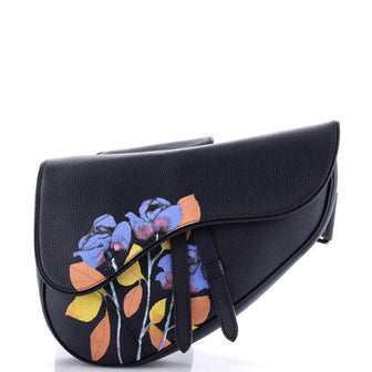 Christian Dior Alex Foxton Floral Saddle Crossbody Bag Printed Leather