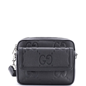Gucci Front Pocket Crossbody Messenger Jumbo GG Embossed Leather Small