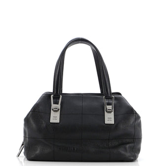 Chanel Square Stitch Satchel Quilted Caviar Small