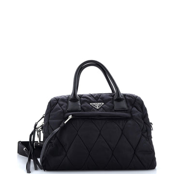 Prada Bomber Convertible Tote Quilted Tessuto Small