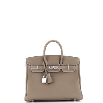 Hermes Birkin Handbag Grey Togo with Palladium Hardware 25