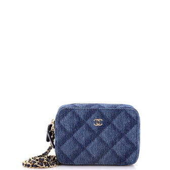 Chanel Camera Case Bag 3D Quilt Printed Denim