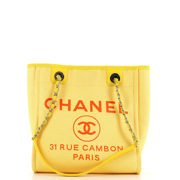 Chanel North South Deauville Tote Mixed Fibers Small