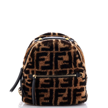 Fendi Zip Backpack Zucca Shearling Mini