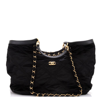 Chanel Maxi Shopping Bag Satin with Grosgrain