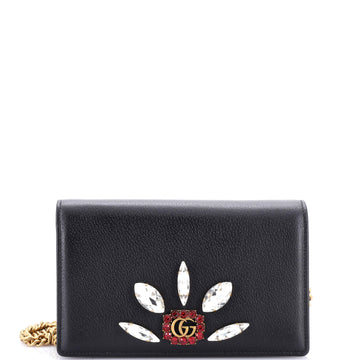 Gucci GG Marmont Chain Wallet Embellished Leather Mini