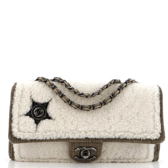Chanel Paris-Dallas Flap Bag Denim and Shearling Medium
