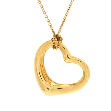Tiffany & Co. Elsa Peretti Open Heart Pendant Necklace 18K Yellow Gold 22mm