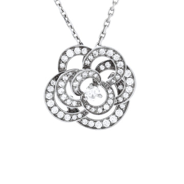 Chanel Fil de Camelia Flower Pendant Necklace 18K White Gold and Diamonds Large