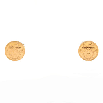 Hermes Ex-Libris Stud Earrings 18K Rose Gold XS