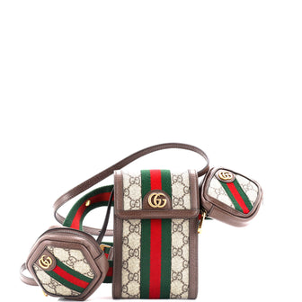 Gucci 4 Set Ophidia Utility Belt Bag GG Coated Canvas