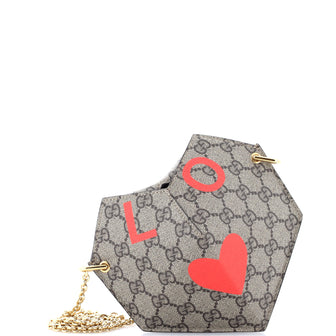 Gucci Valentine's Day Heart Bag Printed GG Coated Canvas Small