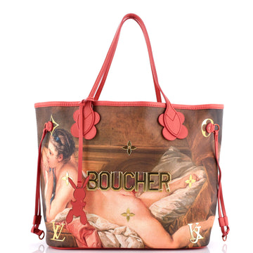 Louis Vuitton Neverfull NM Tote Limited Edition Jeff Koons Boucher Print Canvas MM