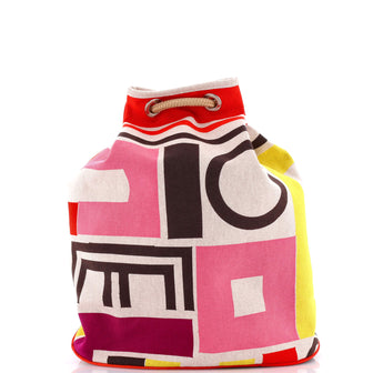 Hermes Carre Taquin Bucket Bag Printed Toile