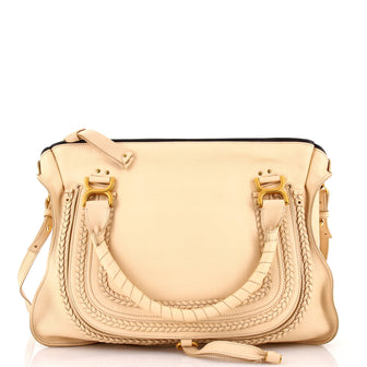 Chloe Marcie Braided Satchel Leather Large