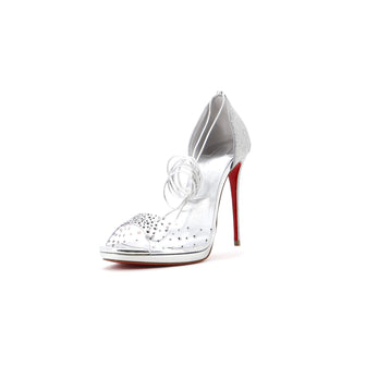 Christian Louboutin Women's Degratina Frou Heeled Sandals Glitter Leather with PVC 120